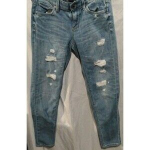 White House Black Market Women's Girlfriend Blue Jeans Size 2 Distressed